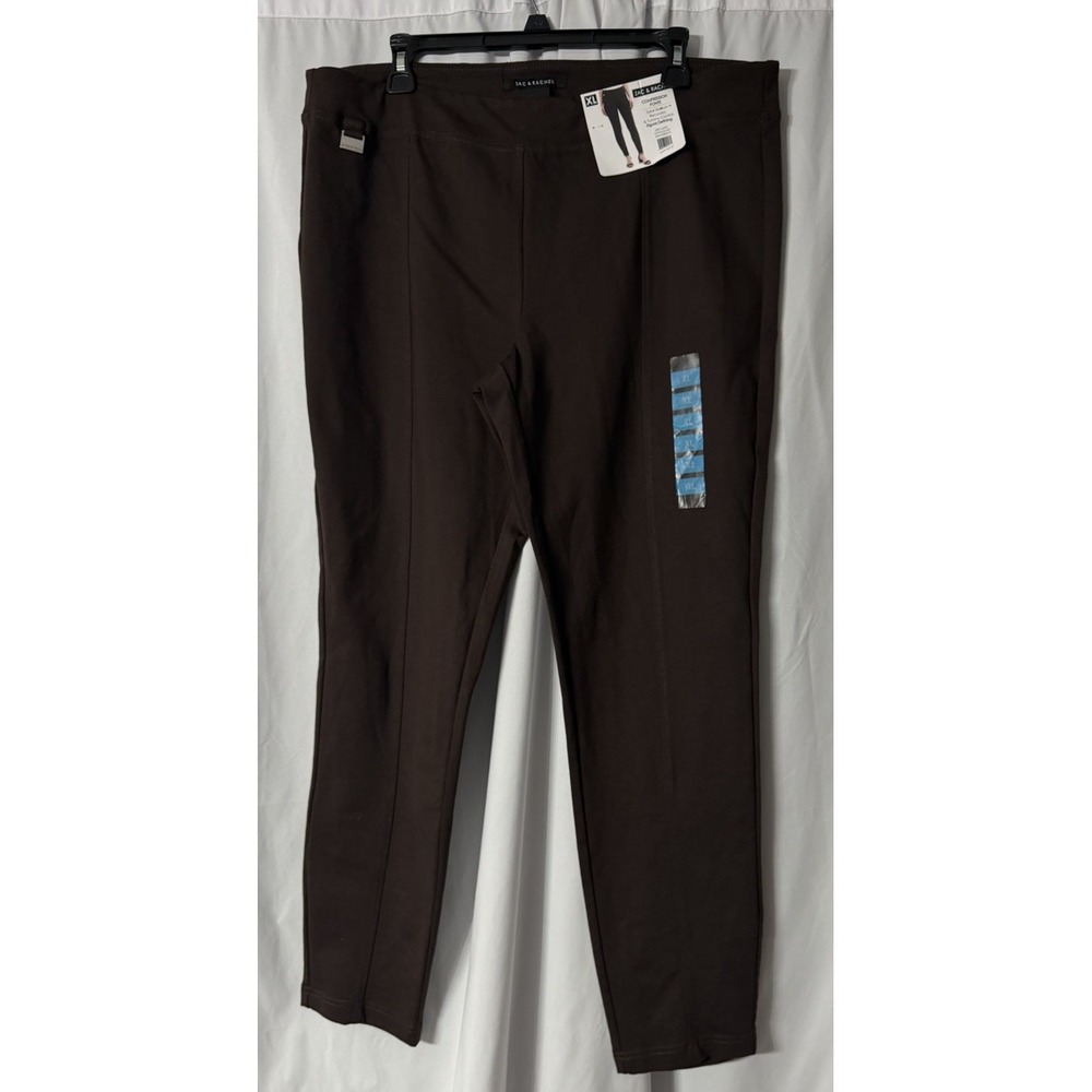 NWT Zac & Rachel Compression Ponte Stretch Womens Brown Pull On Pants Size XL